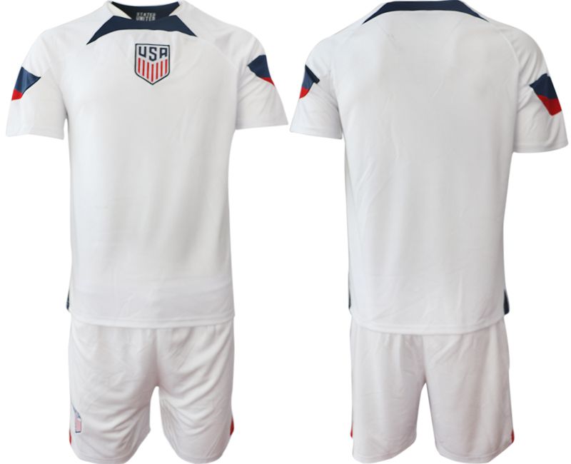 Men 2022 World Cup National Team United States home white blank Soccer Jerseys